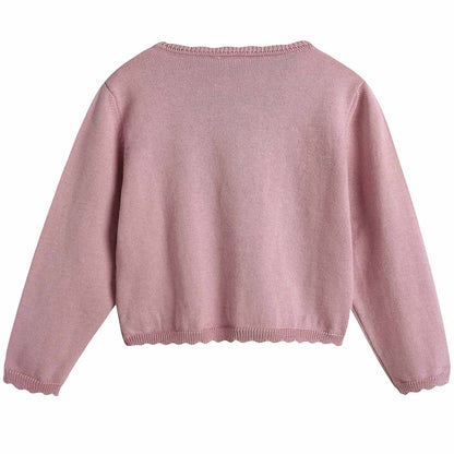 Baby Girls Light Pink Cotton Knitted Cardigan