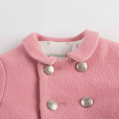 Baby Girls Pink With Gold Bottons Coat