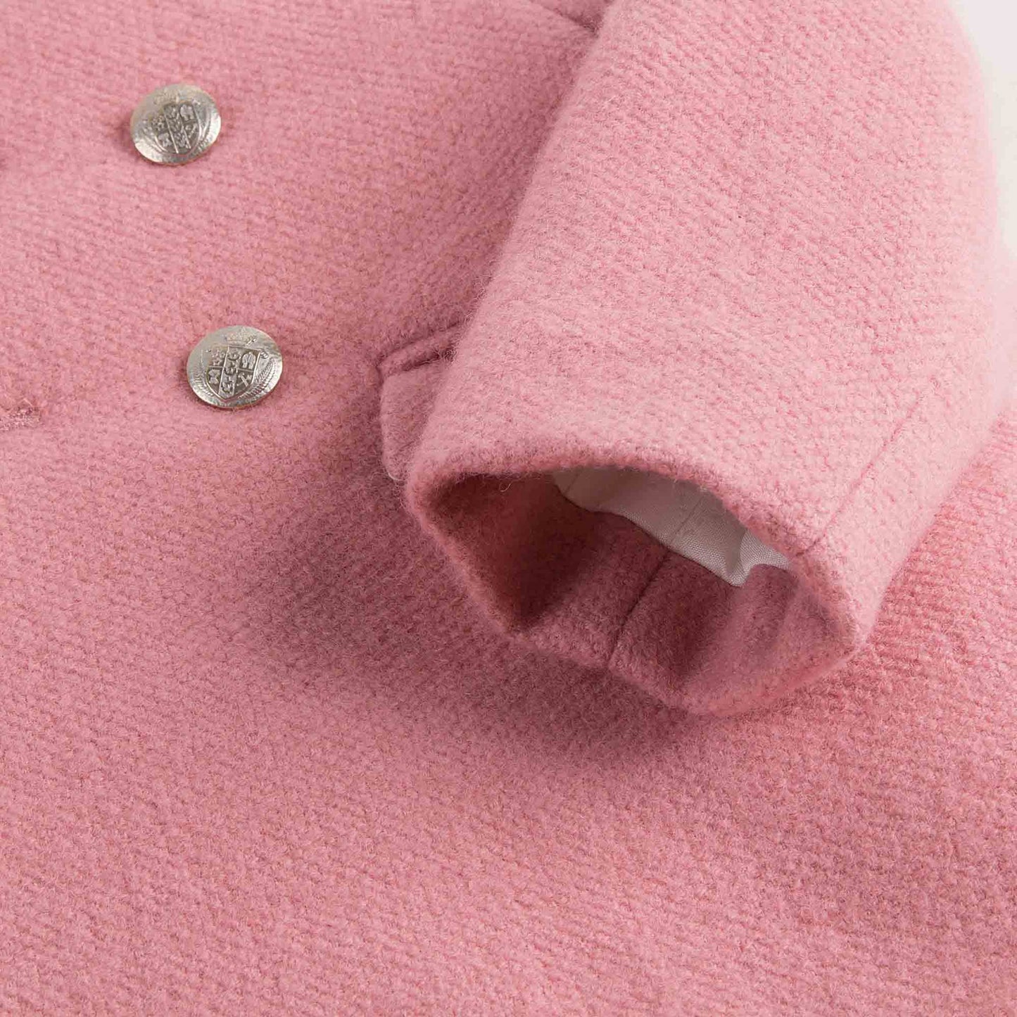 Baby Girls Pink With Gold Bottons Coat
