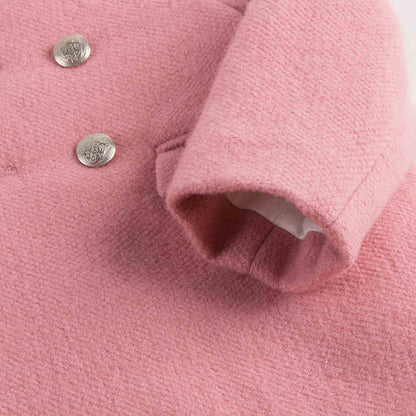 Baby Girls Pink With Gold Bottons Coat