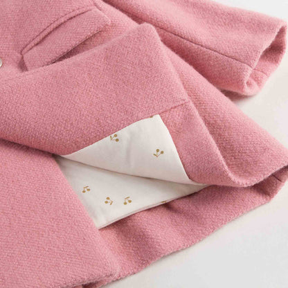 Baby Girls Pink With Gold Bottons Coat