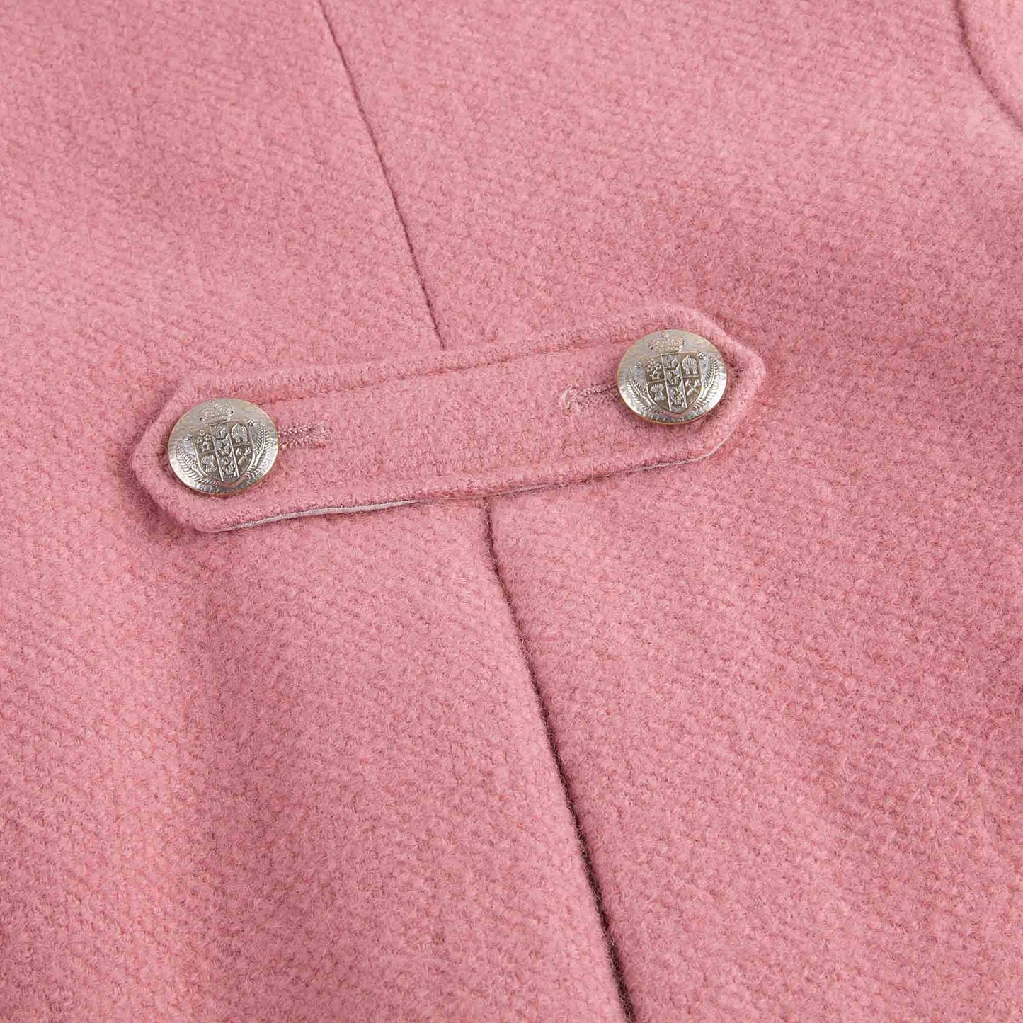 Baby Girls Pink With Gold Bottons Coat