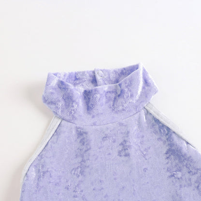 女童紫色"Sarah/CV-Angelic/CV-Silver"丝绒芭蕾舞连体衣