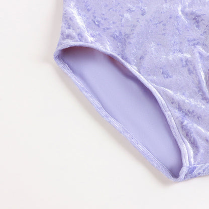 女童紫色"Sarah/CV-Angelic/CV-Silver"丝绒芭蕾舞连体衣