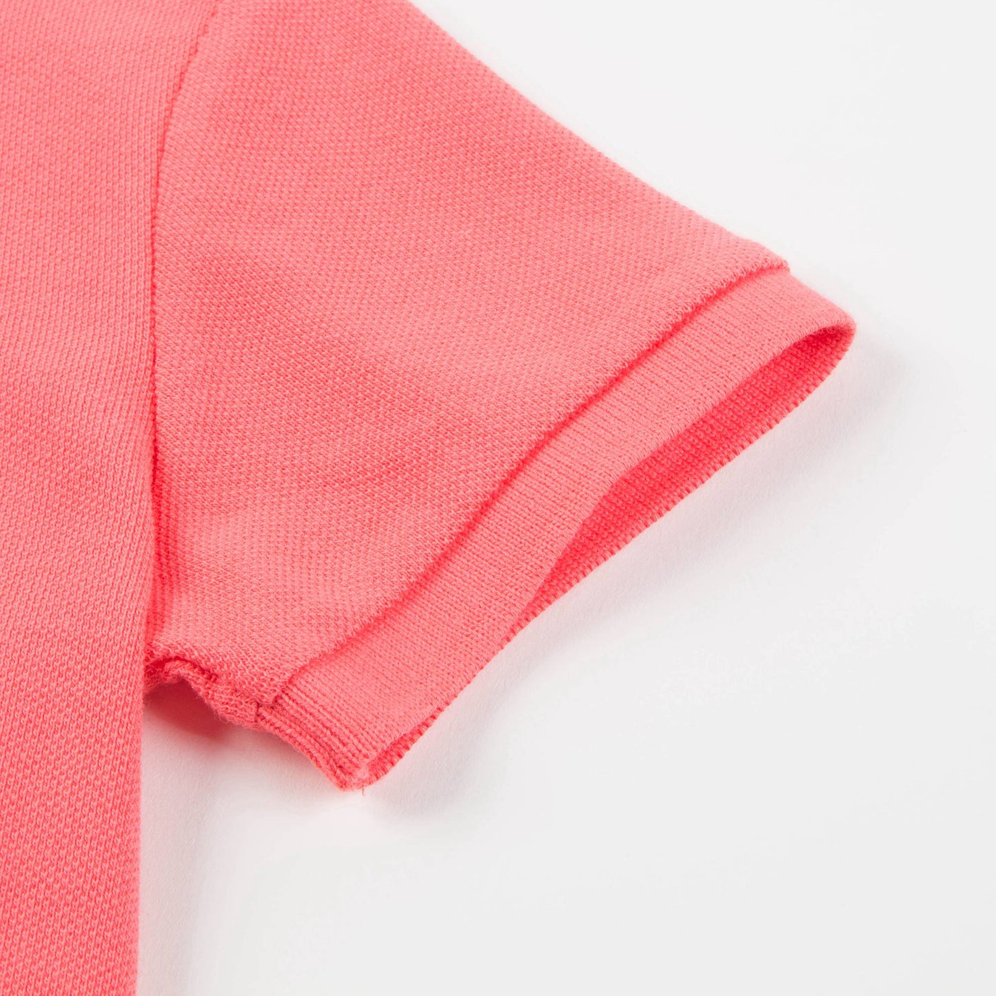 Boys Bright Coral Pink Cotton Polo Shirt