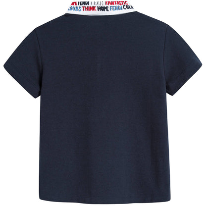 Boys Blue Cotton Polo Shirt