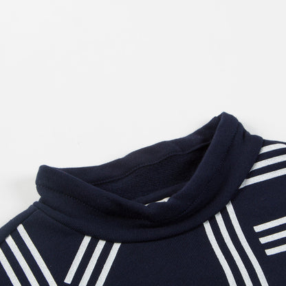 Girls Dark Blue Logo Cotton Sweatshirt