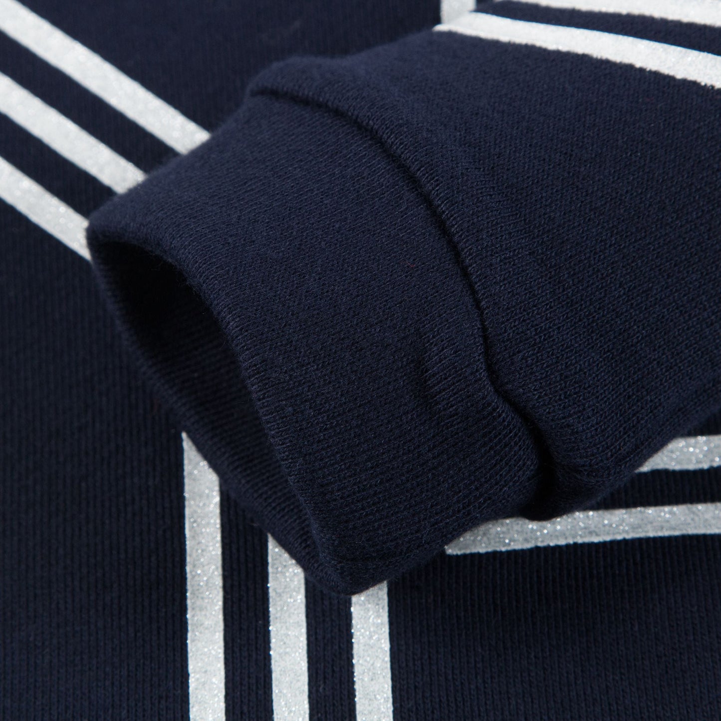 Girls Dark Blue Logo Cotton Sweatshirt