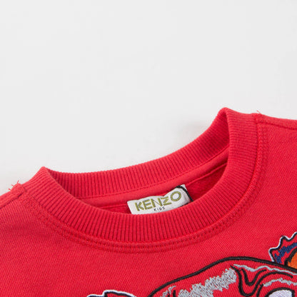 Boys Paprika  Red  Tiger Printed Cotton Sweatshirt