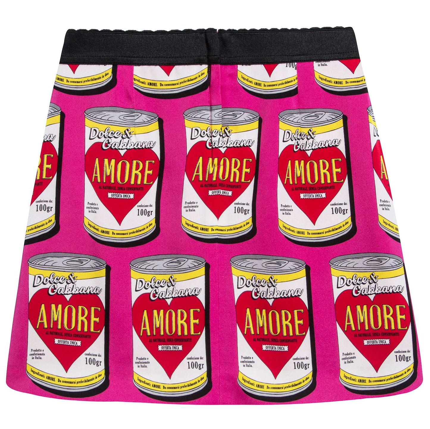 Girls Pink Cans Printed Skirt