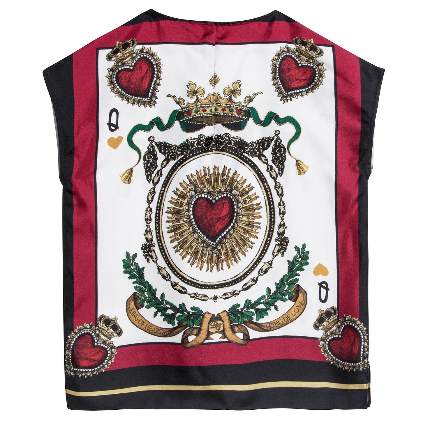 Girls Black Poker Printed Silk Cloak