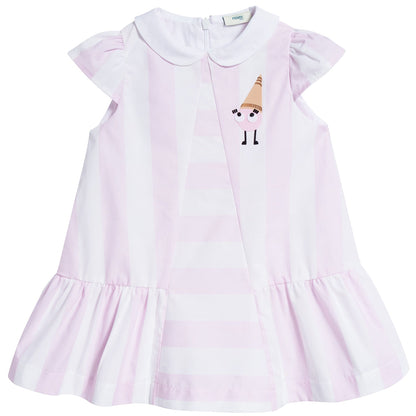 Baby Girls White & Pink Cotton Dress