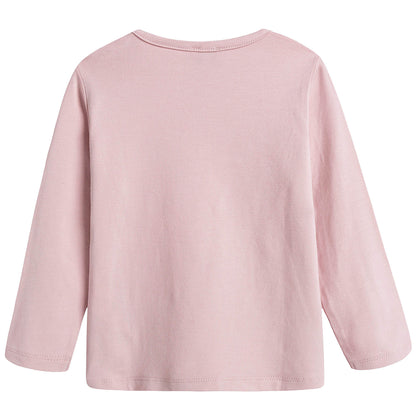Baby Girls Pink Fancy Printed Trims T-Shirt
