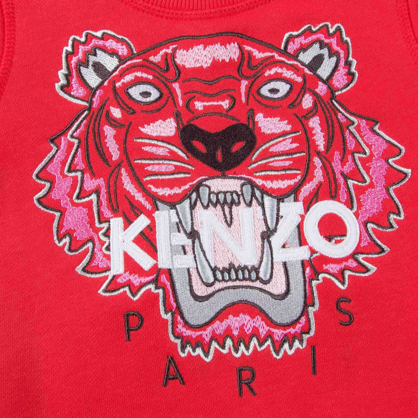 Girls Red Tiger Printed Sweatshirt