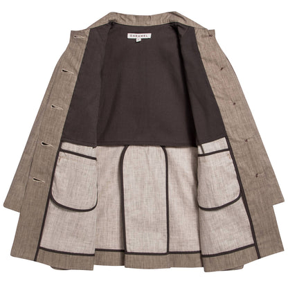 Boys & Girls Sand Linen Woven Coat