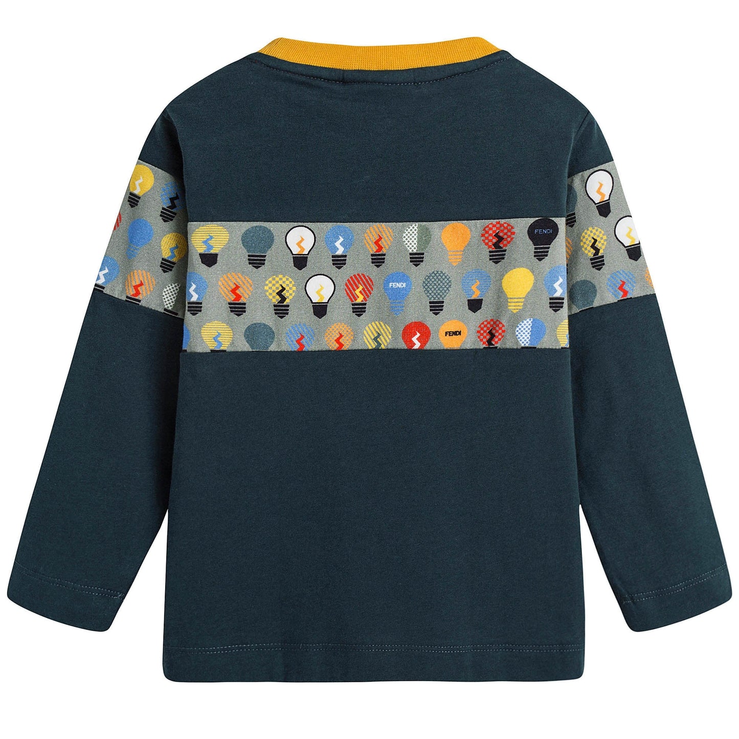 Boys Navy Blue T-Shirt With Multicolor Lightbulb Print