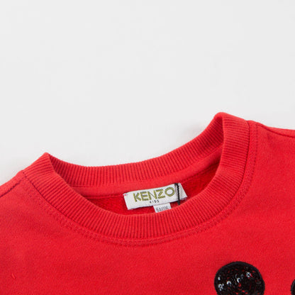 Girls Red & Pink Logo Cotton Sweatshirt