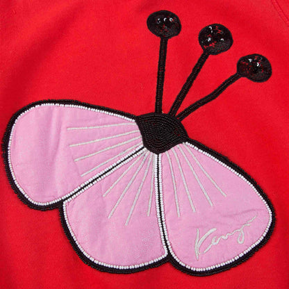 Girls Red & Pink Logo Cotton Sweatshirt