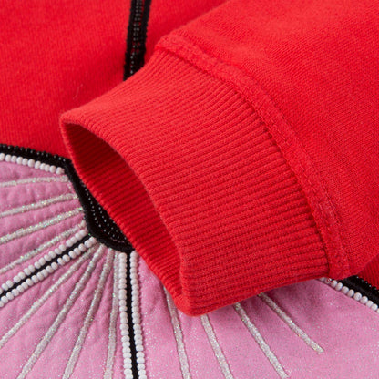 Girls Red & Pink Logo Cotton Sweatshirt