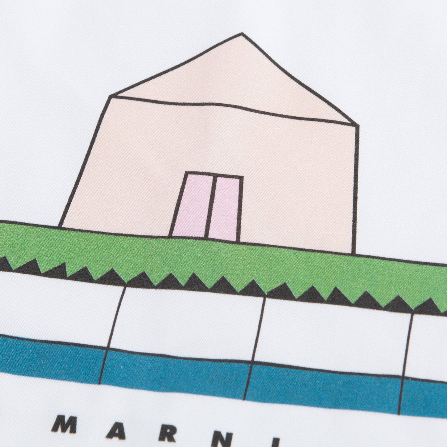 White Cotton Bag With House