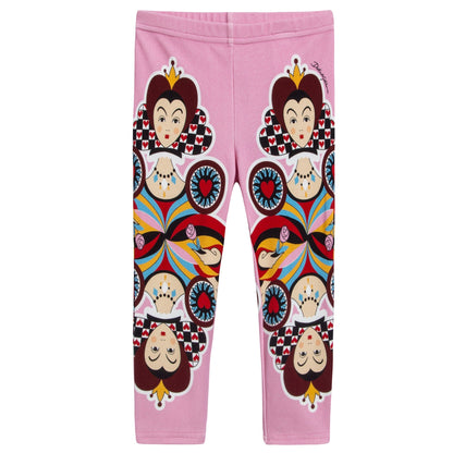 Baby Girls Pink Printed Cotton Leggings