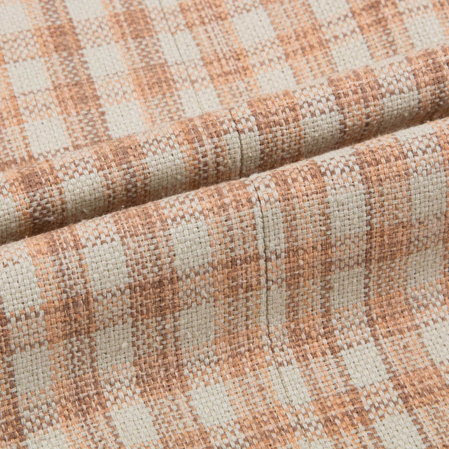 Girls Beige Check Cotton Woven Coat