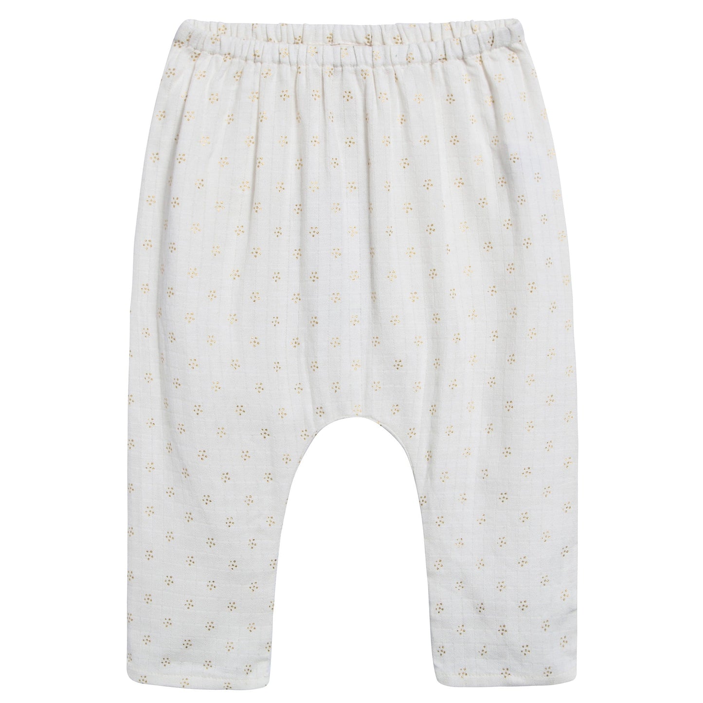 Baby Girls Off White Couche Gold Dots Cotton Trousers