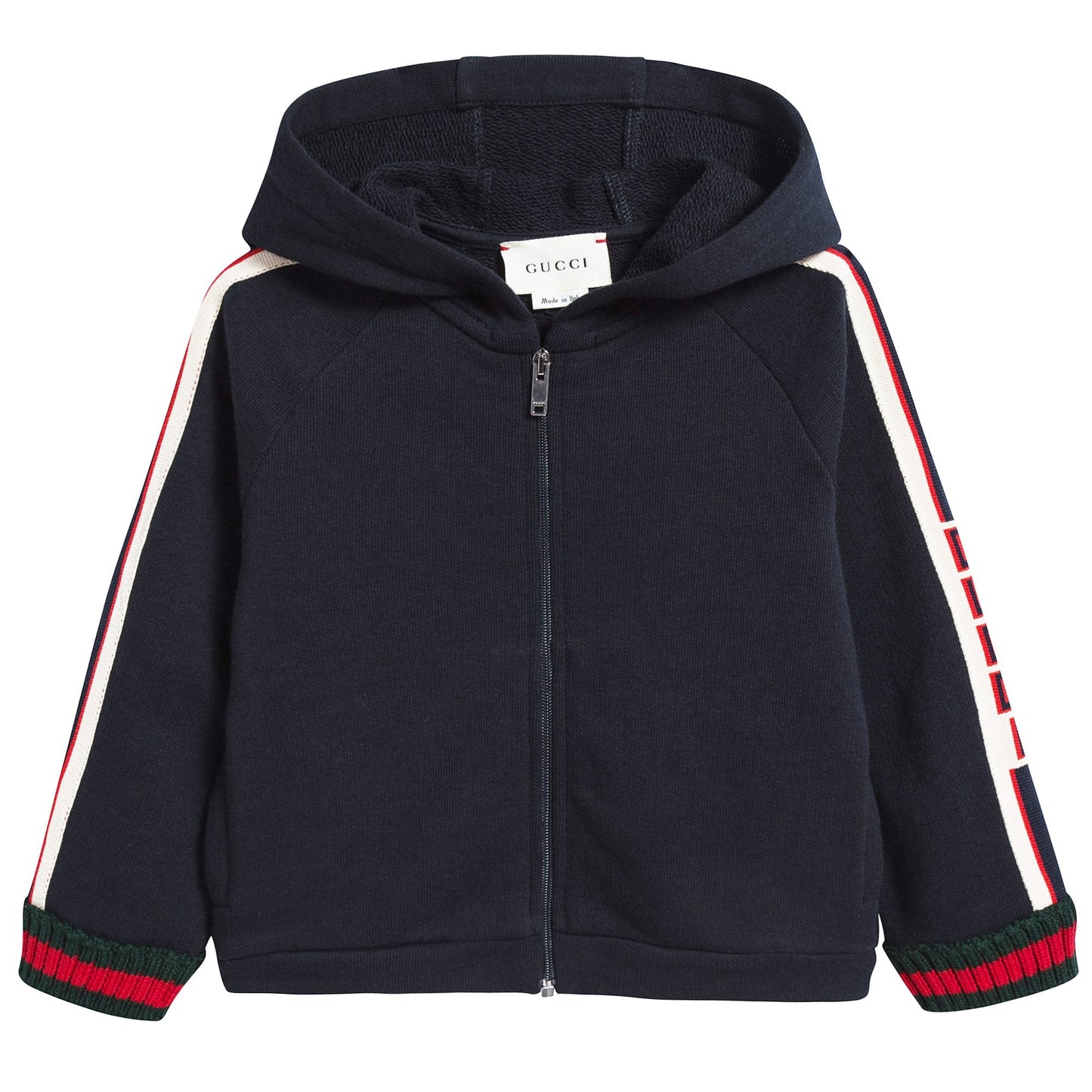 Baby Navy Blue Cotton Zip-up Top