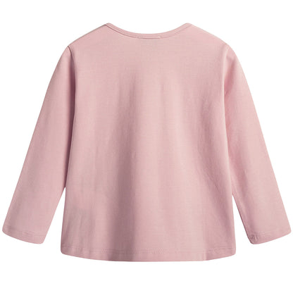 Girls Powder Pink Tops &  Bottoms 2 Pieces Pyjama