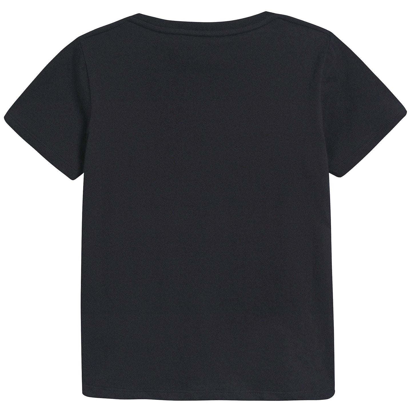 Girls & Boys Black Logo Cotton T-shirt