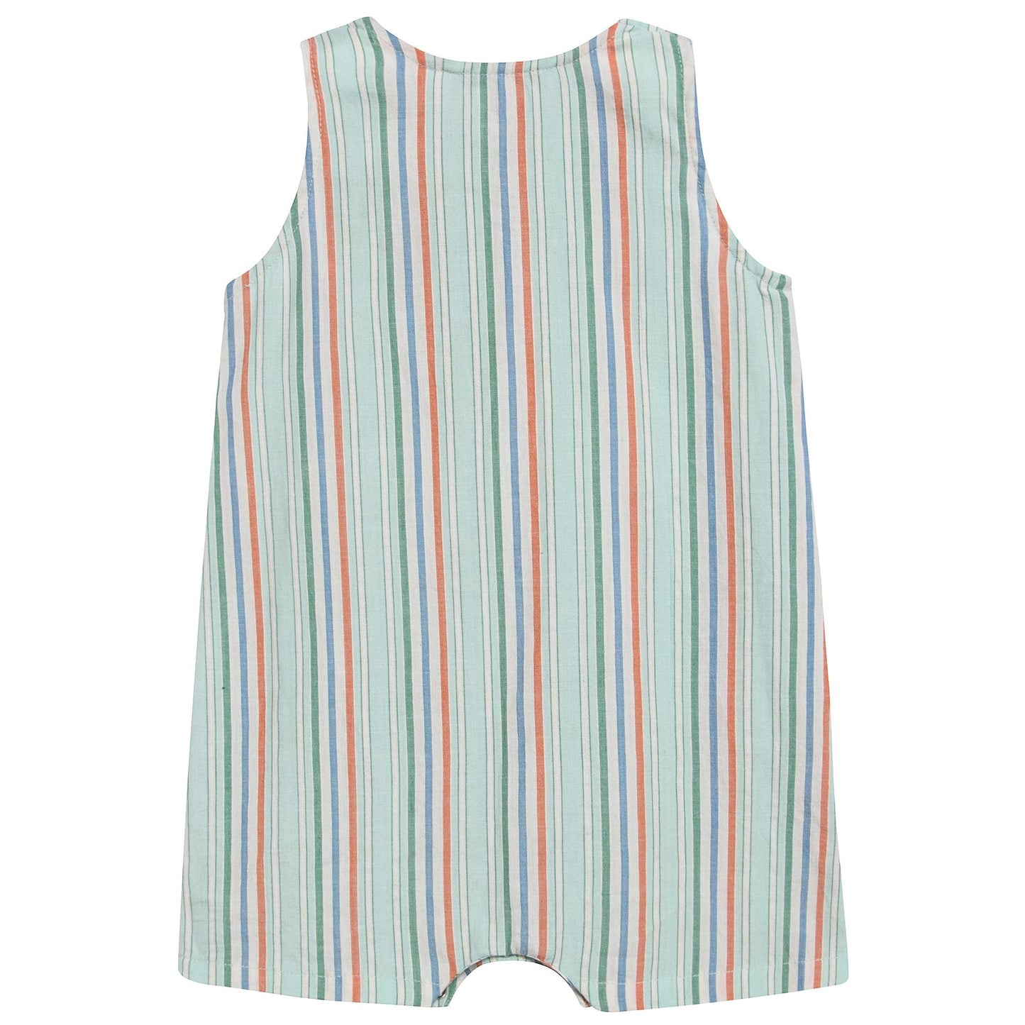 Girls Multi Stripe Cotton Woven Romper