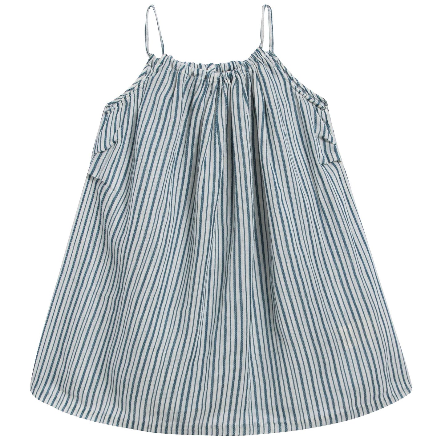 Baby Girls Blue Stripe Woven Dress