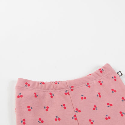 Baby Girls Pink Cherry Cotton Leggings