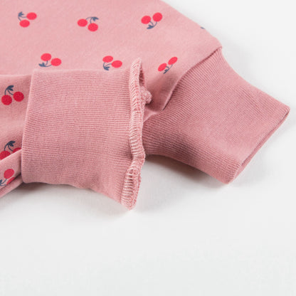 Baby Girls Pink Cherry Cotton Leggings