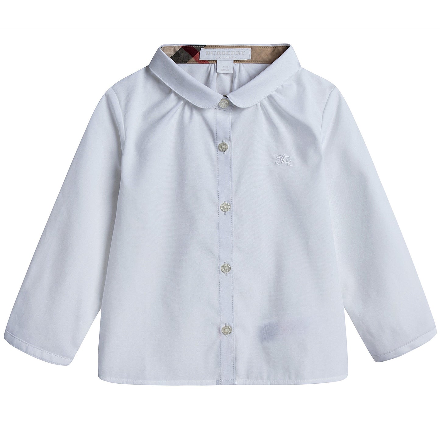 Baby Girls White Blouse with Check Cuffs