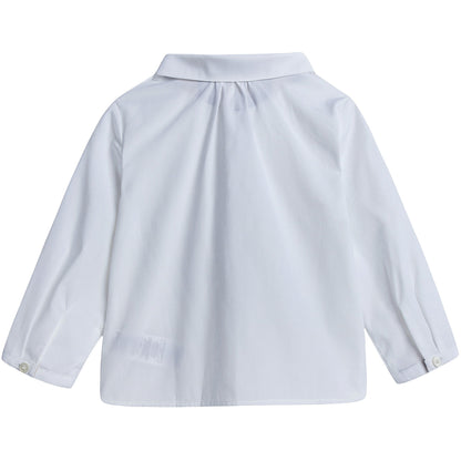 Baby Girls White Blouse with Check Cuffs