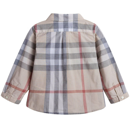 Baby Boys Beige Check Shirt