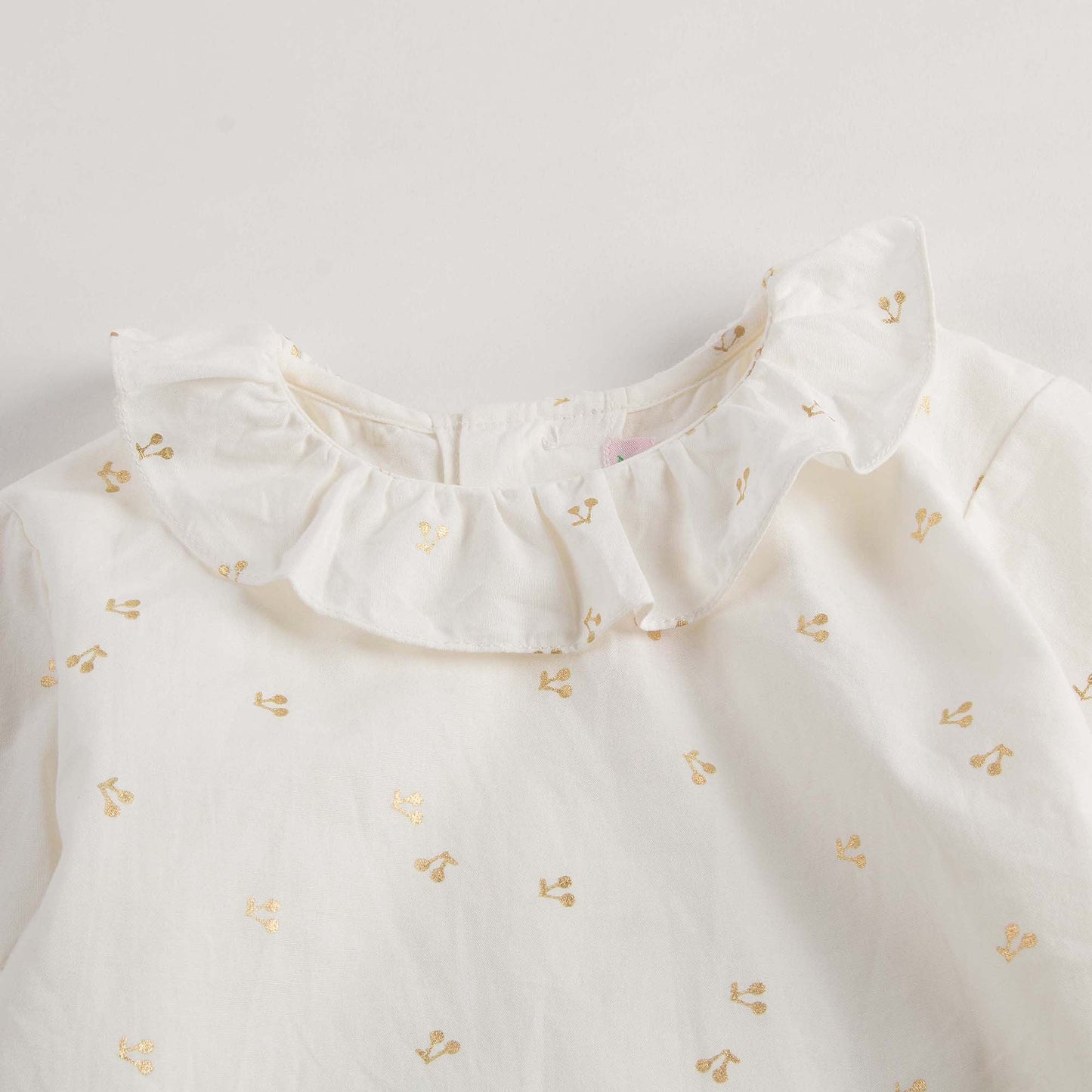 Baby Girls White With Gold Cherry Blouse