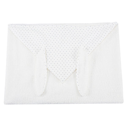 Girls White & Indigo Dots Cotton Toddler Hooded Towel