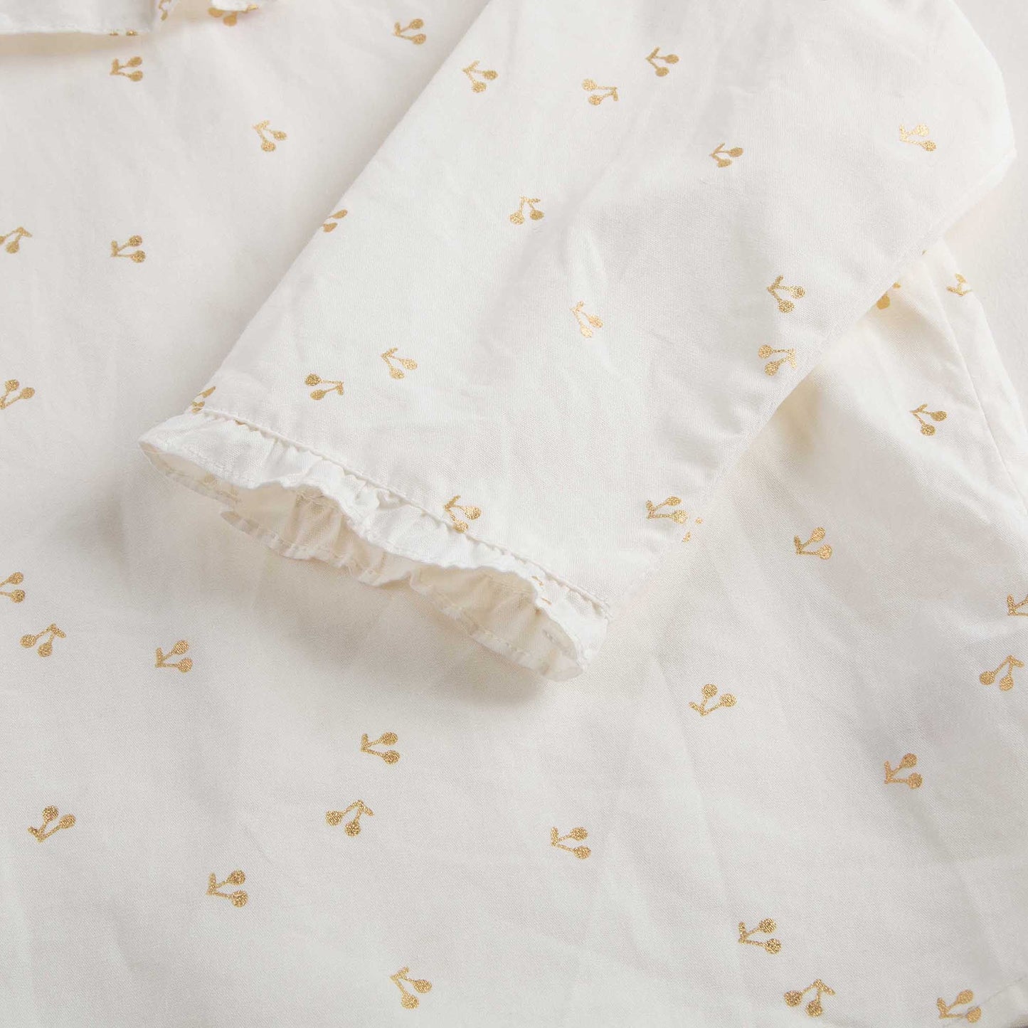 Baby Girls White With Gold Cherry Blouse