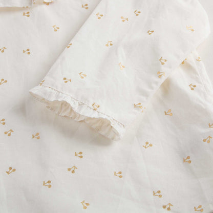 Baby Girls White With Gold Cherry Blouse