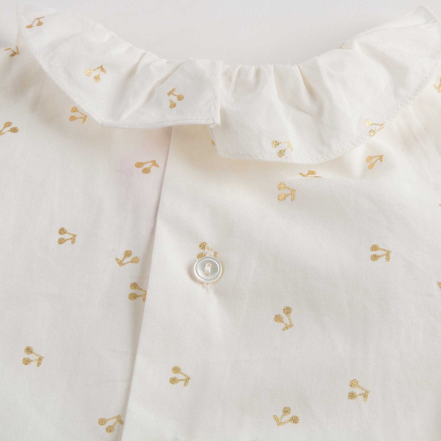 Baby Girls White With Gold Cherry Blouse