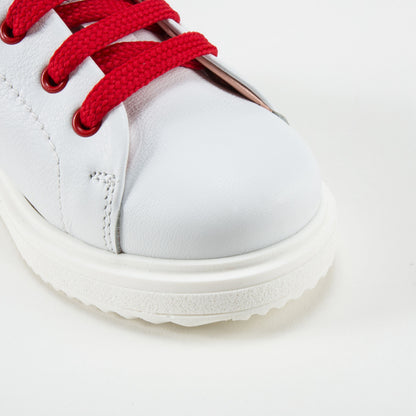 Girls White Leather Sandal Sneakers