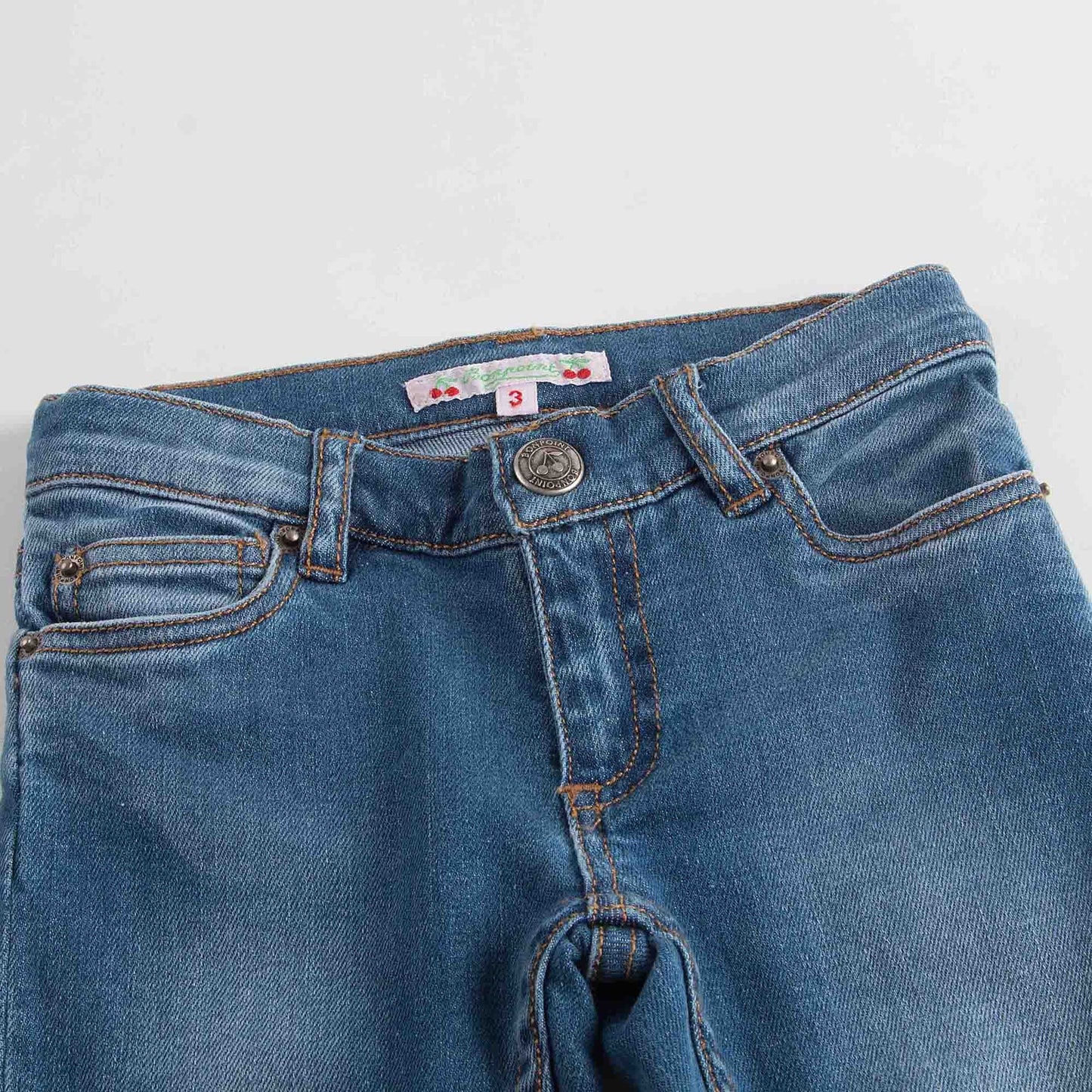 Girls Blue Tight Cotton Jeans