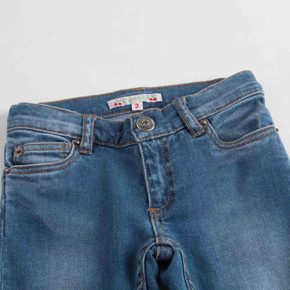 Girls Blue Tight Cotton Jeans