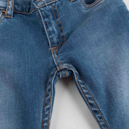Girls Blue Tight Cotton Jeans