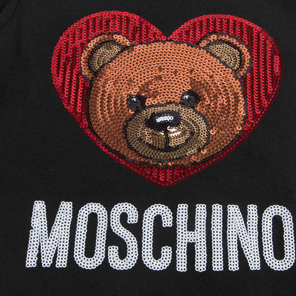 Girls Black Cotton T-shirt