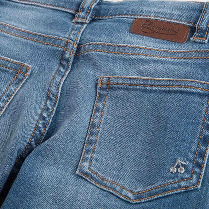 Girls Blue Tight Cotton Jeans