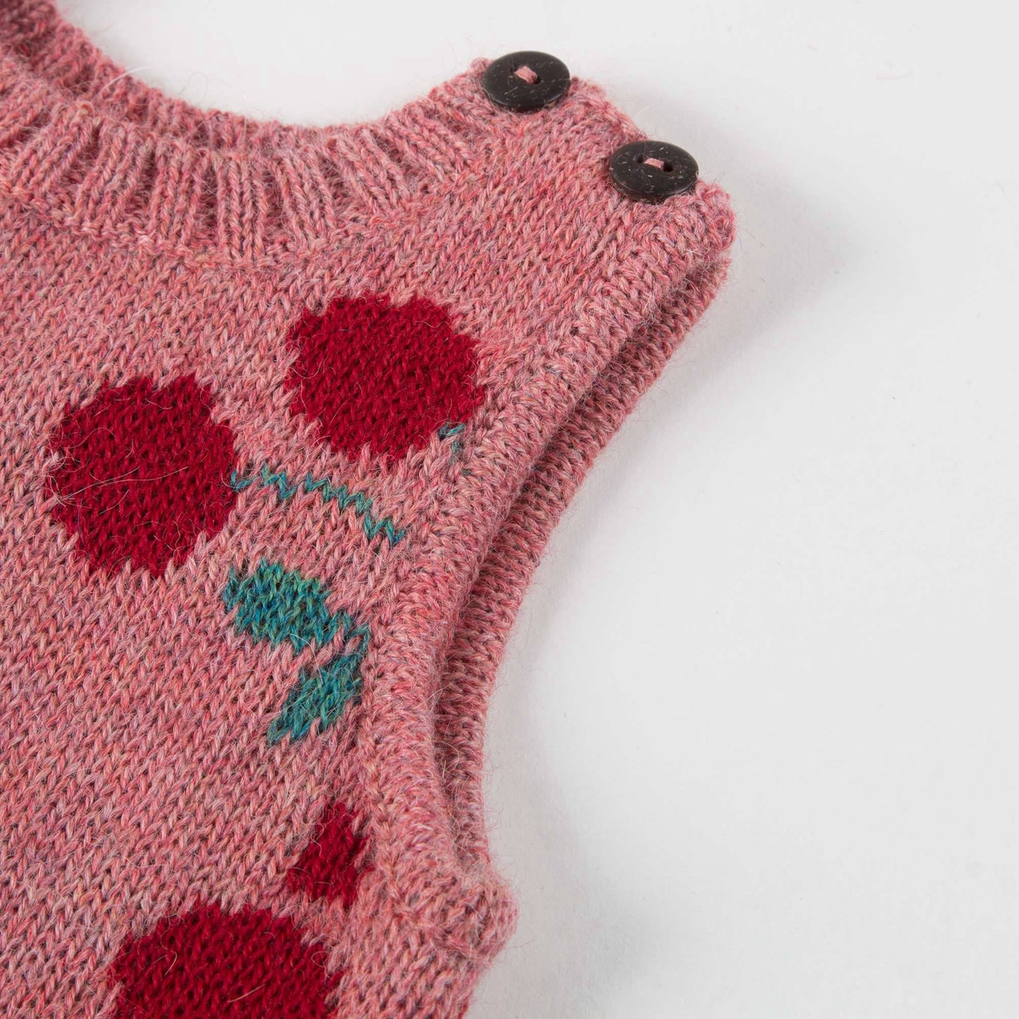 Baby Rose Pink Cherry Alpaca Wool Tank Romper