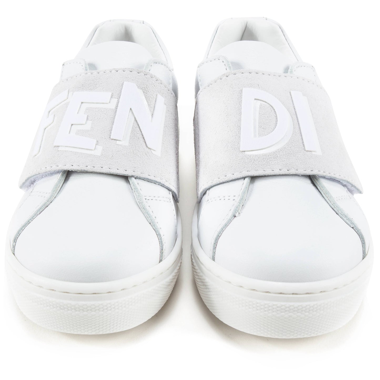 Boys White Velcro Nappa Sneaker Vitello Shoes